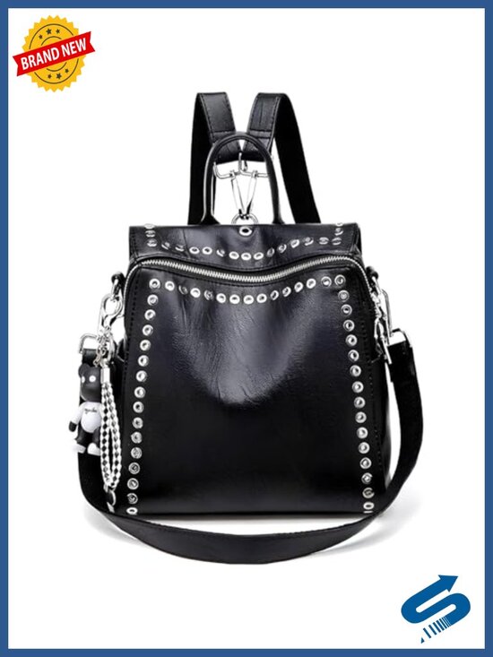 PU Leather Convertible Backpack Purse Tote Shoulder Bag Travel Work main image 5